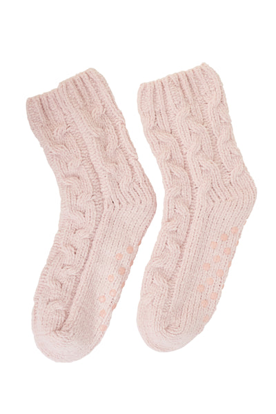 Chenille Comfy Socks for Women - Pink Quartz